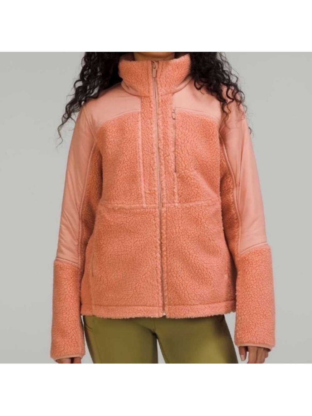 LULULEMON ATHLETICA TEXTURED FLEECE FULL ZIP JACKET